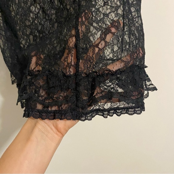 Victoria's Secret Vintage Black Lace Babydoll Lingerie Top medium - Picture 9 of 10